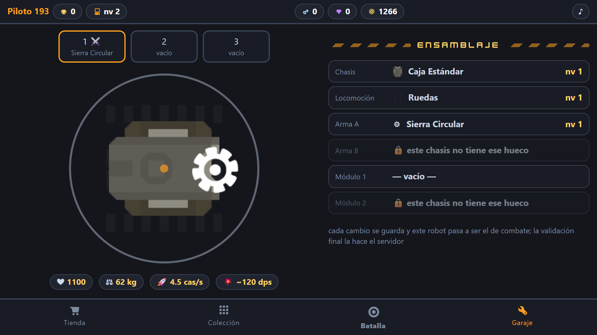 El garaje: ensamblaje del robot