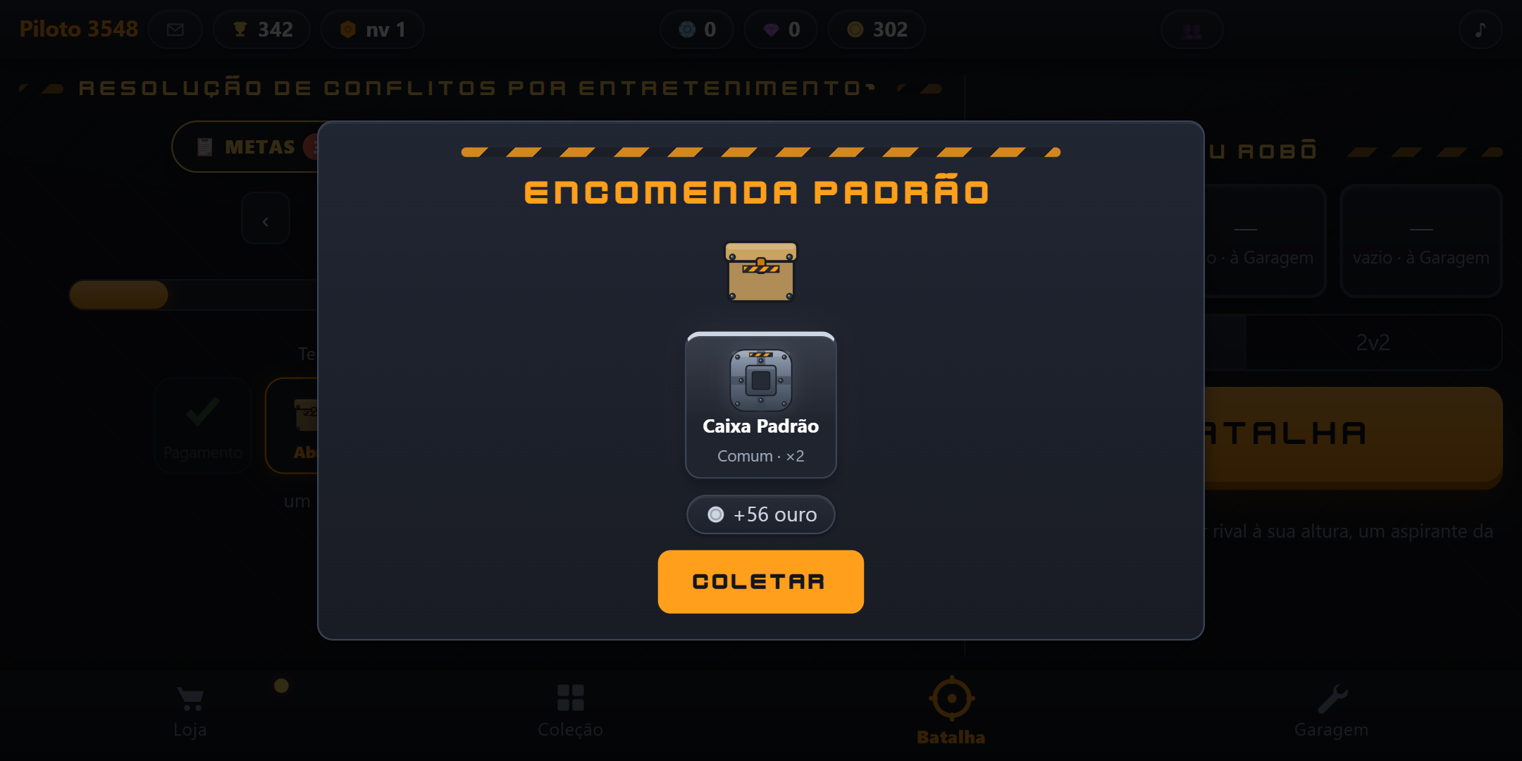 Abertura de um baú cheio de peças novas